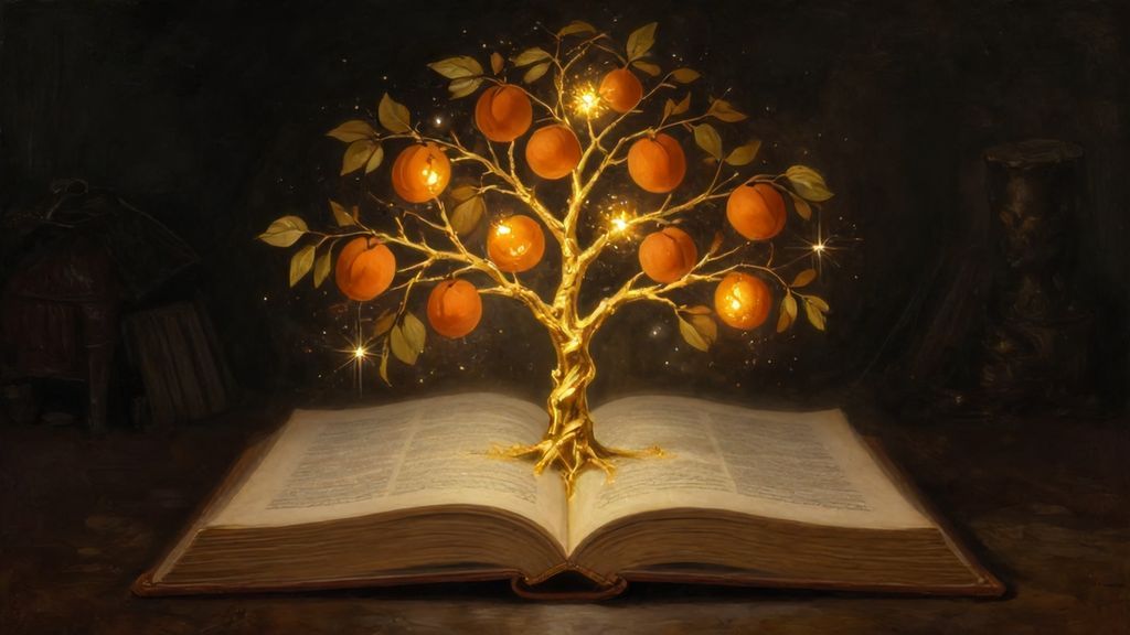 Волшебное дерево с курагой растет из книги