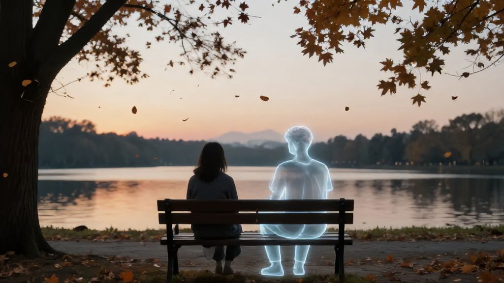 Встреча с призрачным другом на скамейке в осеннем парке