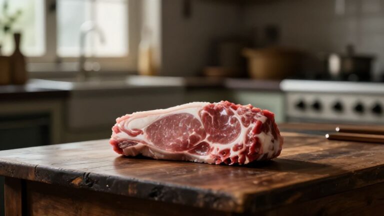 Свежее мясо на старом деревянном столе