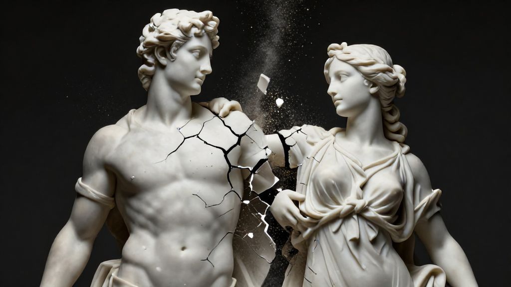Раскалывающиеся статуи как символ разрыва отношений
