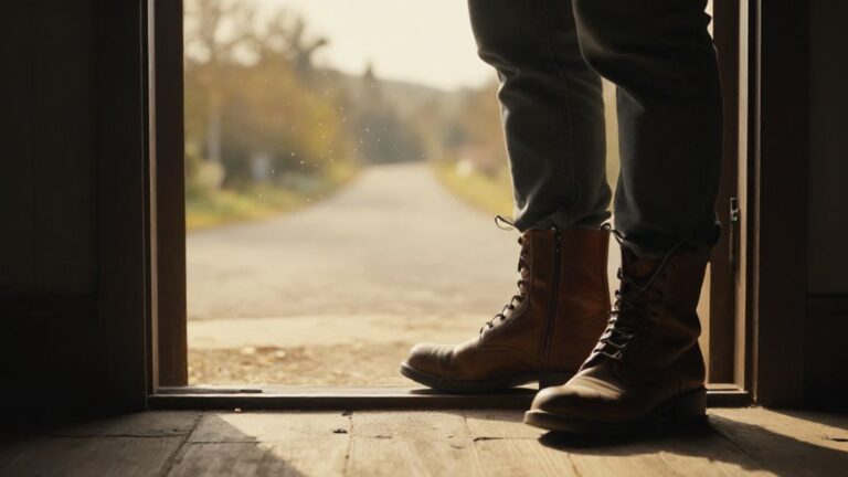 Пара кожаной обуви на пороге между светом и тенью