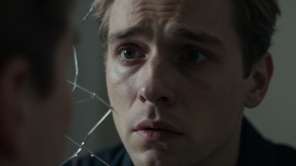 Отражение тревоги и страха в разбитом стекле