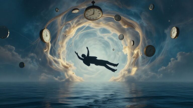 Сюрреалистичное толкование сна о падении человека в космосе сквозь символы времени.