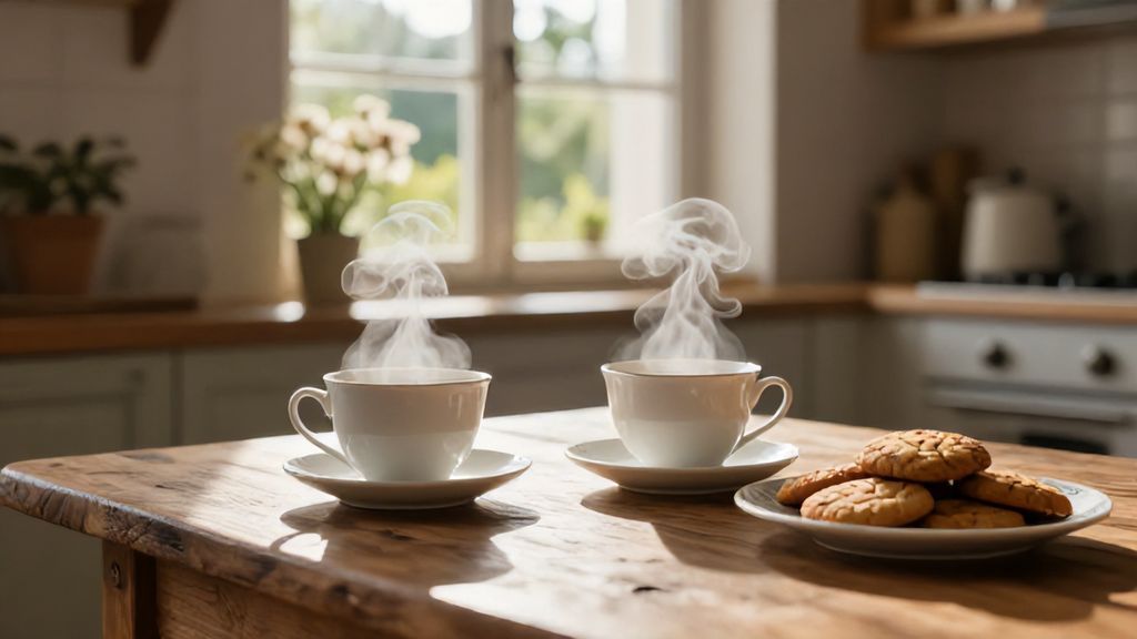 Уютная обстановка для чаепития во сне