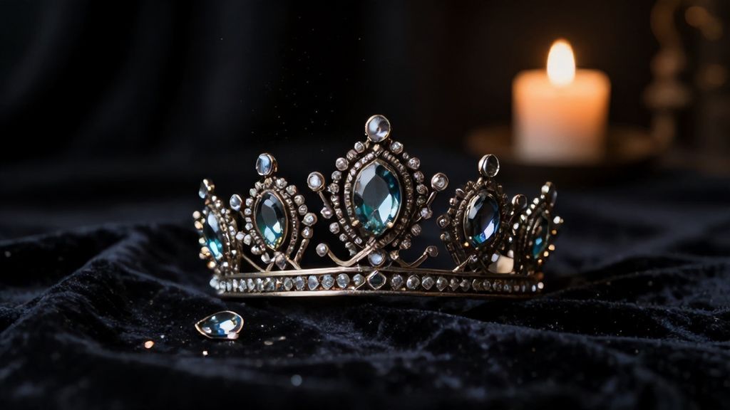 Изображение сломанной диадемы на черном фоне