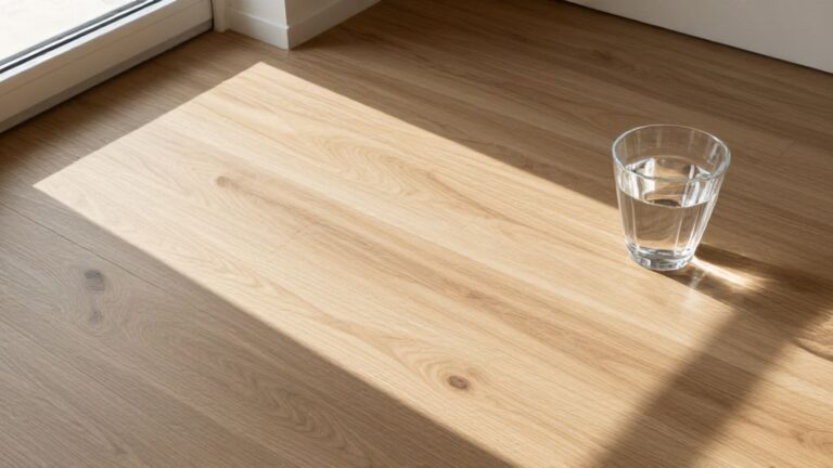 Чистый деревянный пол в солнечных лучах