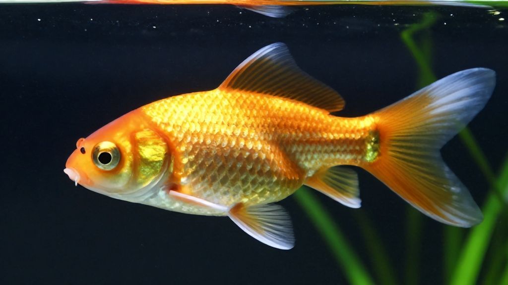 Золотая рыба в прозрачной воде