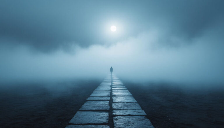 Мистический туман во сне на пустой дороге как символ неопределенности и поиска ответов в подсознании.