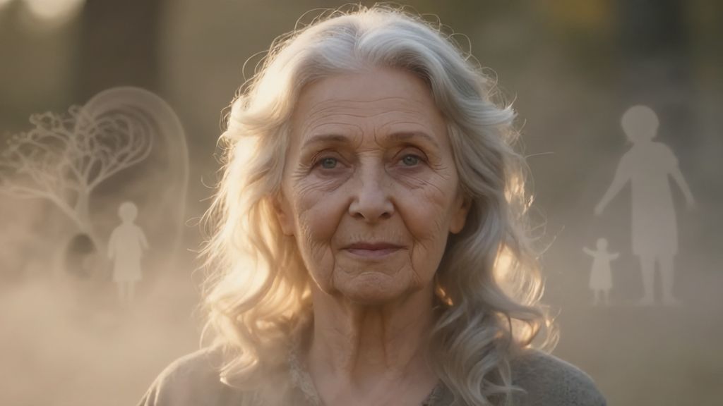 Мудрая бабушка в золотистом сиянии — символ родовой защиты и интуиции в толковании сновидений