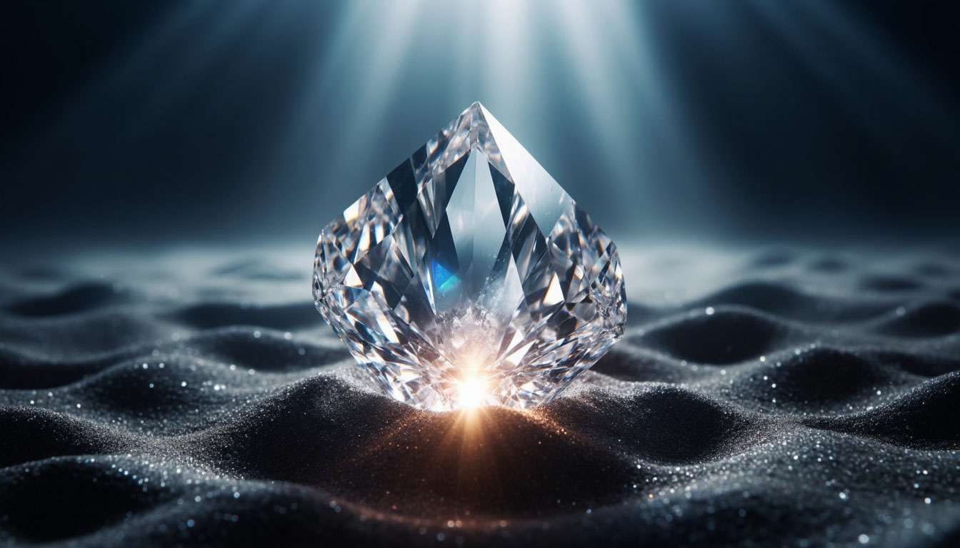 Сияющий алмаз в глубокой тени.