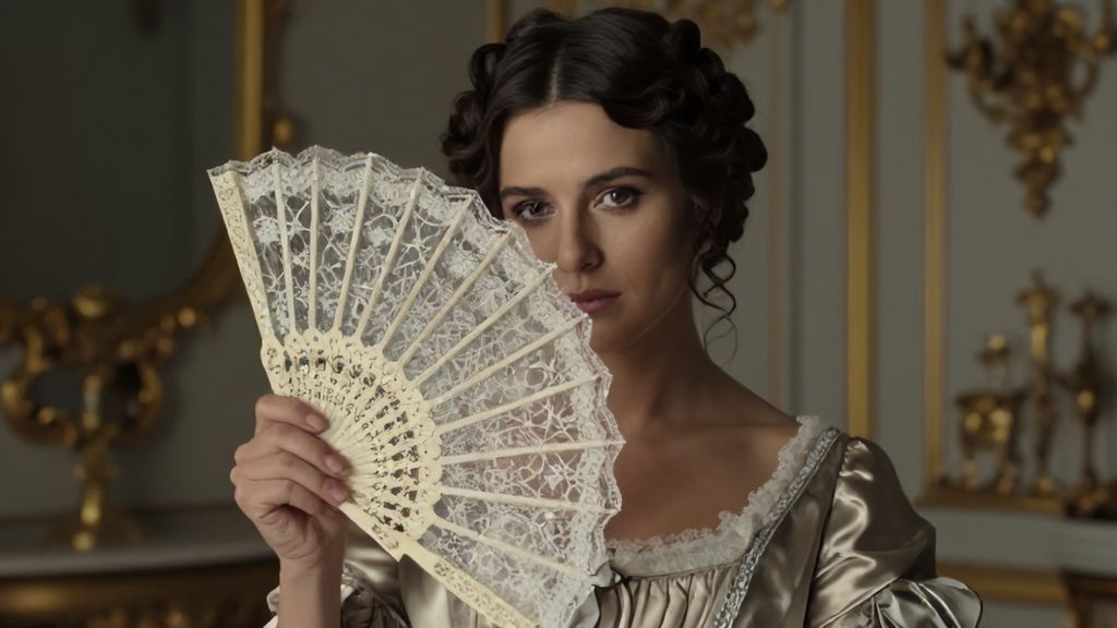 Загадочная женщина в старинном платье с изящным кружевным веером толкование сновидения